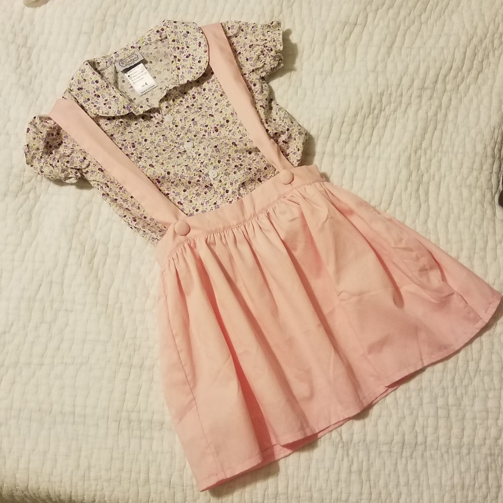 Skirted jumper outfit with floral top
